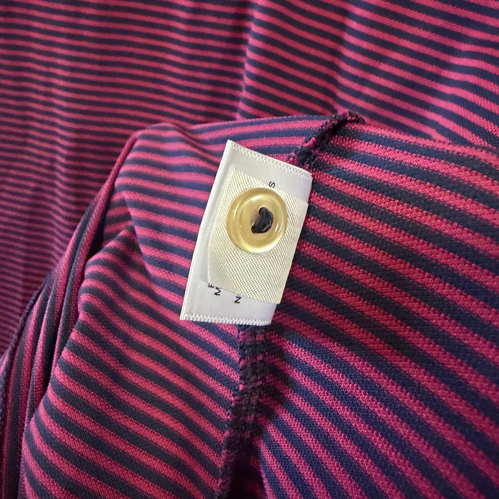 Peter Millar Summer Comfort Mens XXL Polo Burgundy Navy Stripe Squire Creek - Picture 11 of 16
